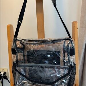 Clear Black Trim Messenger Bag